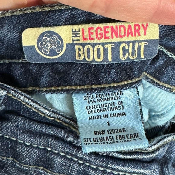 Wallflower 2000s Y2K Vintage Legendary Boot Cut Dark Wash Low Rise Jeans Women 1 - Picture 6 of 6